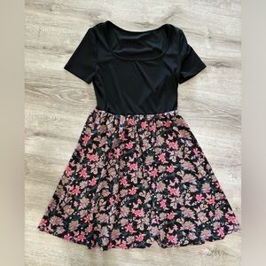 Floral Black and Pink Dress